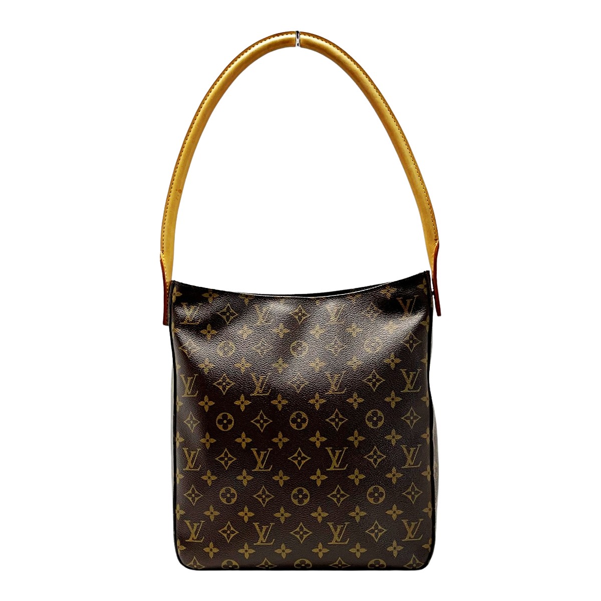 【中古】LOUIS VUITTON ルイヴィトン モノグラム ルーピング M51145 ブラウン ハンドバッグ レディース ゴールド金具 Bランク|リサイクルビッグバン店