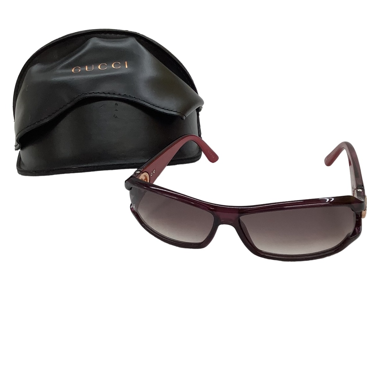 【中古】GUCCI グッチ アイウェア サングラス 赤系 Bランク
