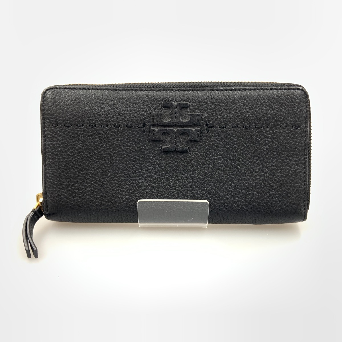 〇〇【中古】TORY BURCH トリーバーチ マックグロー ラウンドファスナー 長財布 ブラック Bランク|リサイクルビッグバン店