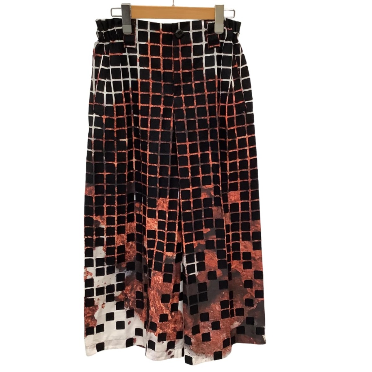 【中古】ISSEY MIYAKE イッセイミヤケ パンツ ブロックペースト SIZE 2 IM82FF517 ブラウン×ブラック Bランク