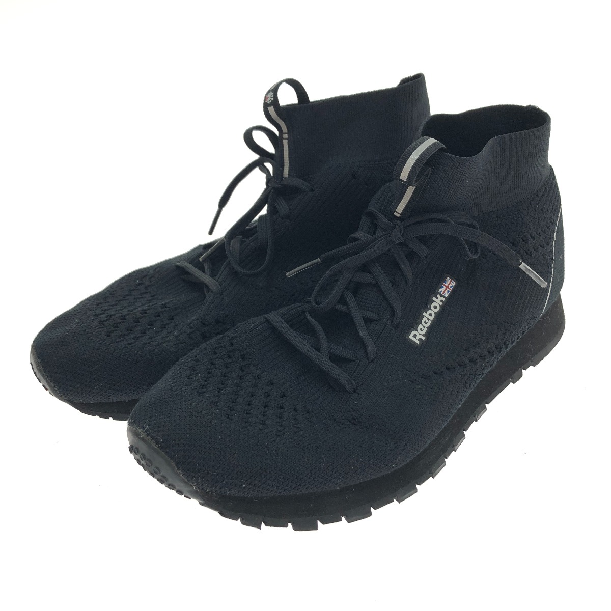 □□【中古】REEBOK リーボック CL LEATHER MID ULTK ハイカットスニーカー 27.5cm 本体のみ CN1782 ブラック Bランク