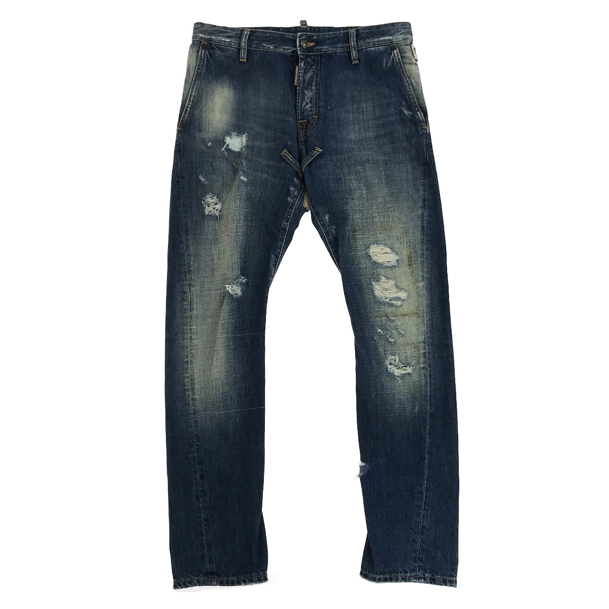 ##【中古】Dsquared2 ディースクエアード ダメージ加工デニムパンツ S71LA0435 インディゴ メンズ46 Bランク