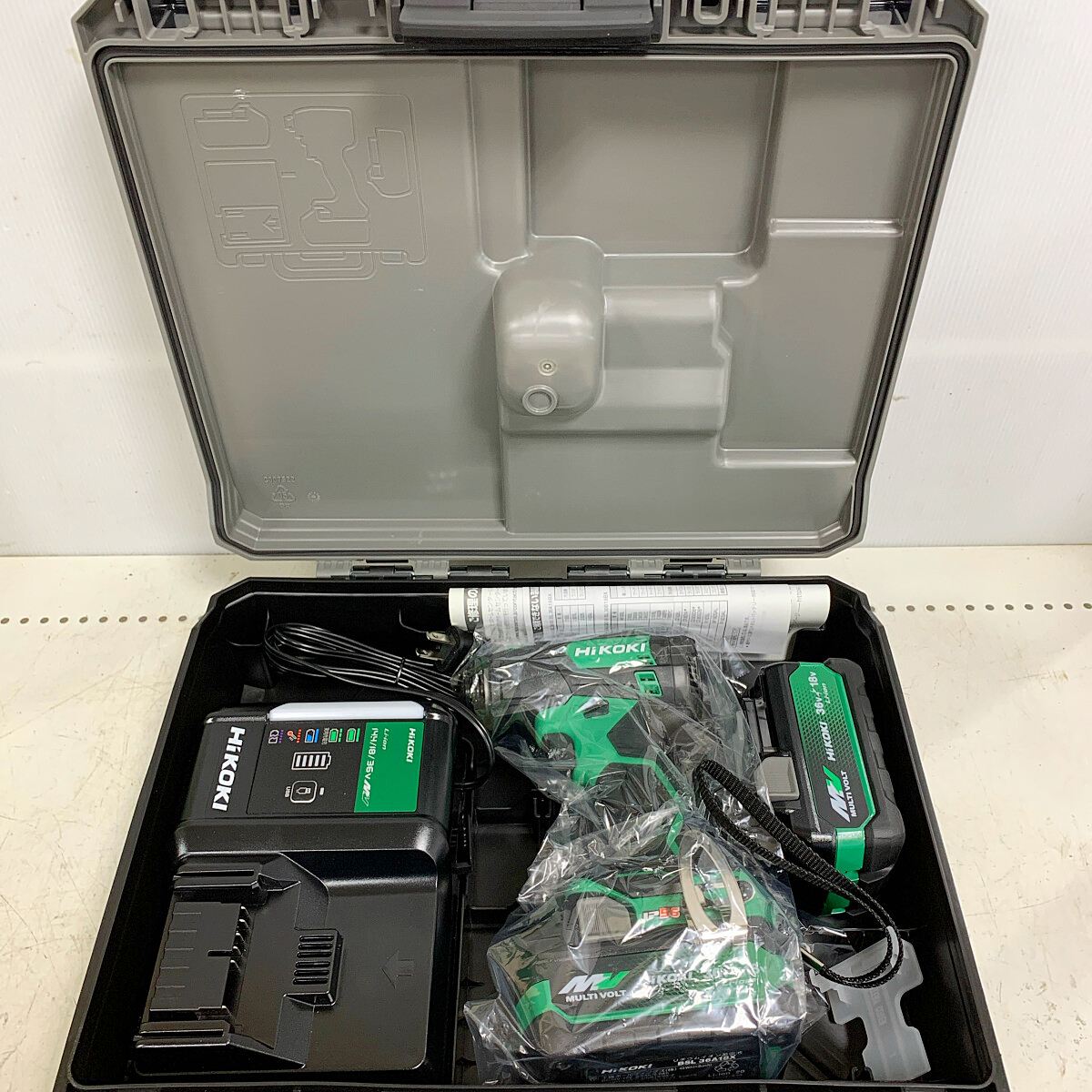 ♭♭【中古】HiKOKI ハイコーキ 18V コードレス静音インパクトドライバ BSL36A18X電池2個 充電器、ケース付 WHP18DA 2XPZ Sランク|リサイクルビッグバン店