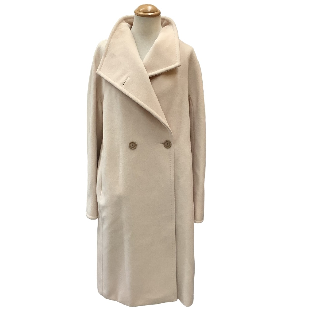 【中古】MAX MARA マックスマーラー レディース ロングコート SIZE 40 アイボリー Bランク