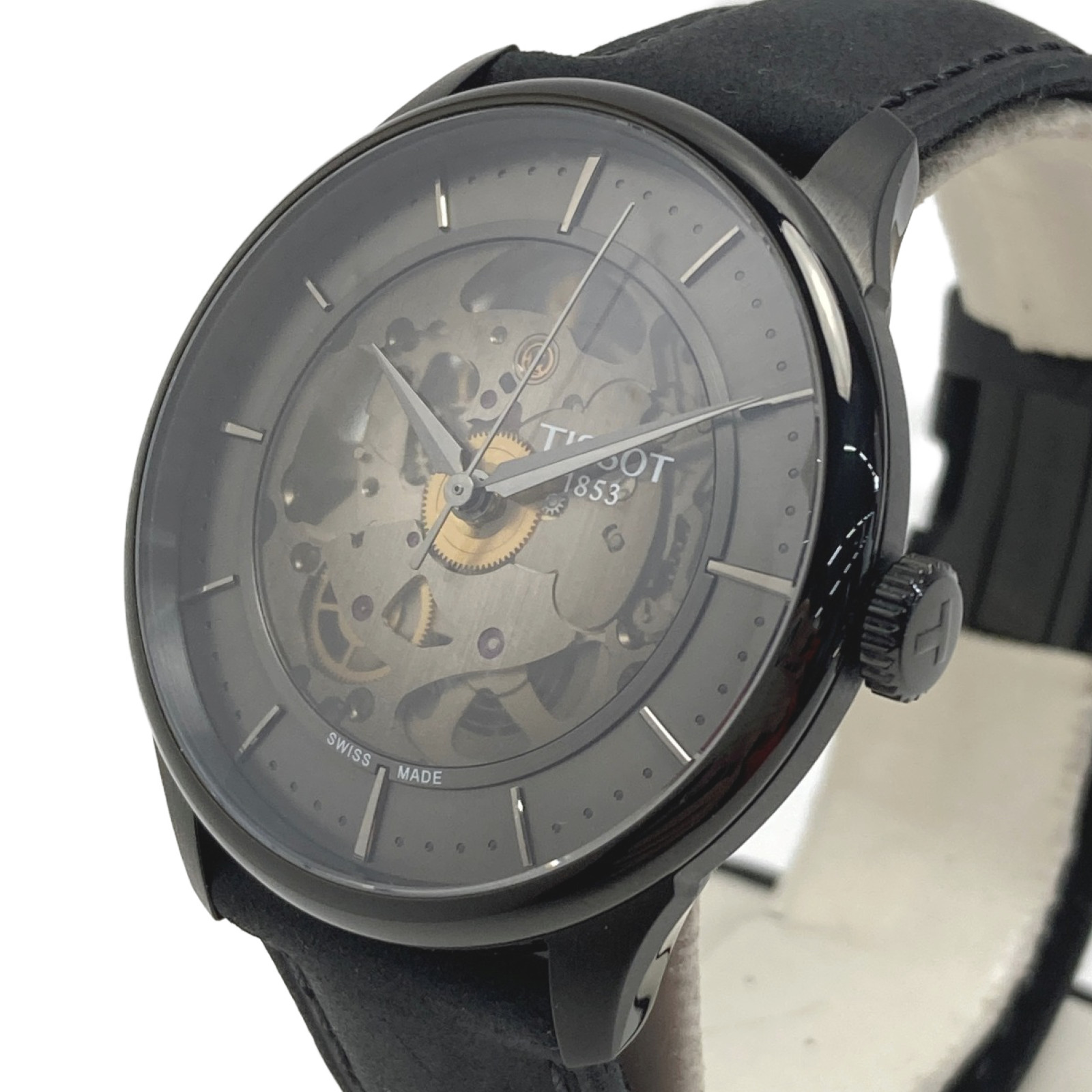 ☆☆【中古】TISSOT ティソ シュマン・デ・トゥレル スケルトン T139.836.36.441.00 黒いこと 自動小銃一巻き メンズ ウオッチ 箱有 B序列付ける
