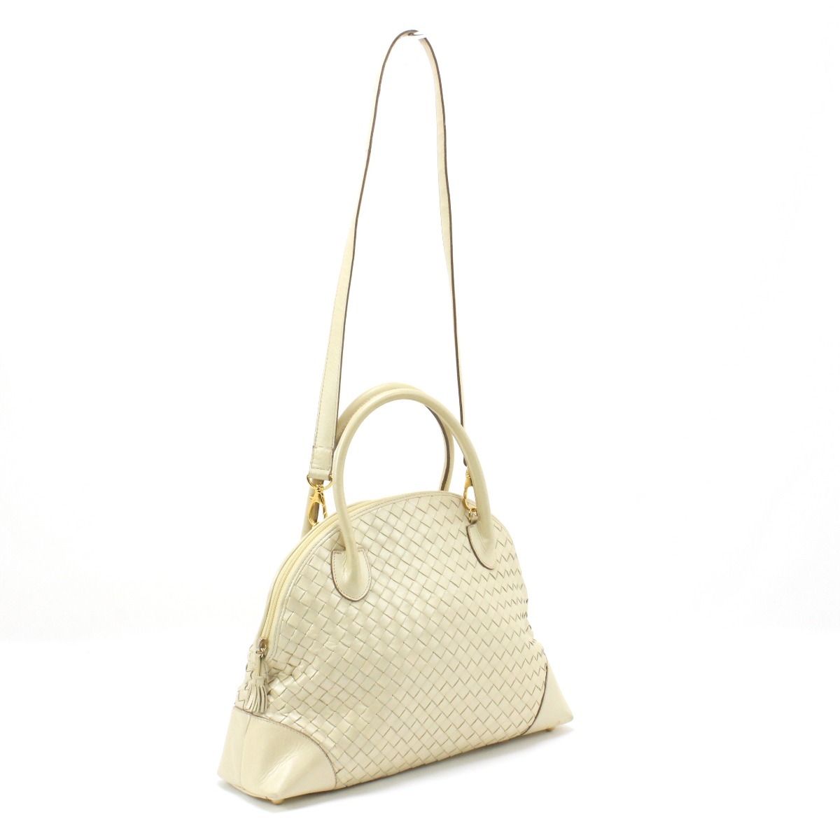 $$【中古】BOTTEGA VENETA ボッテガヴェネタ ハンドバッグ オールドタイプ アイボリー Bランク