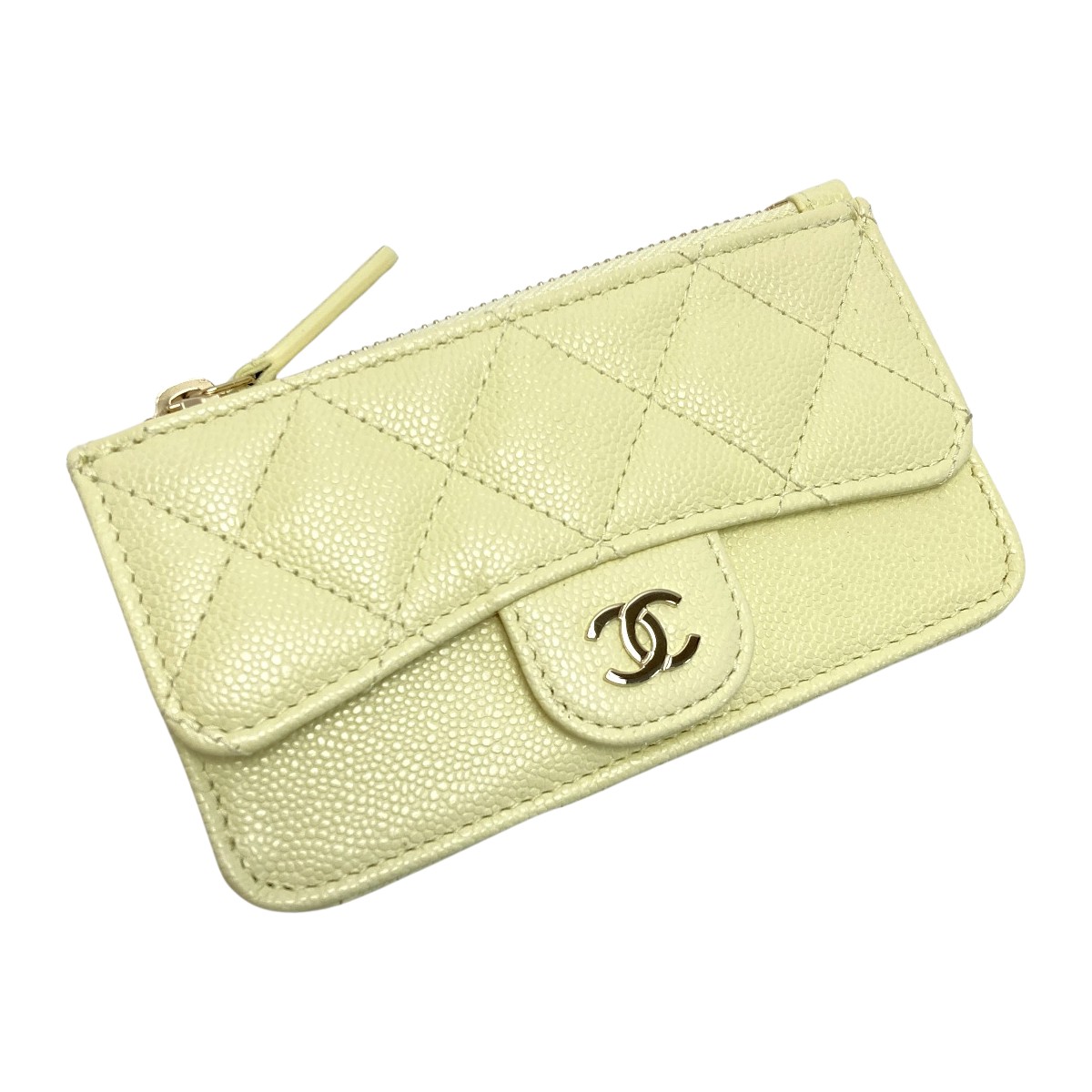 ☆☆【中古】CHANEL シャネル マトラッセ 古典派音楽 歌留多容れもの AP2570 点火装置黄色 キャビアひと肌 コインケース 布袋有 B位置づける