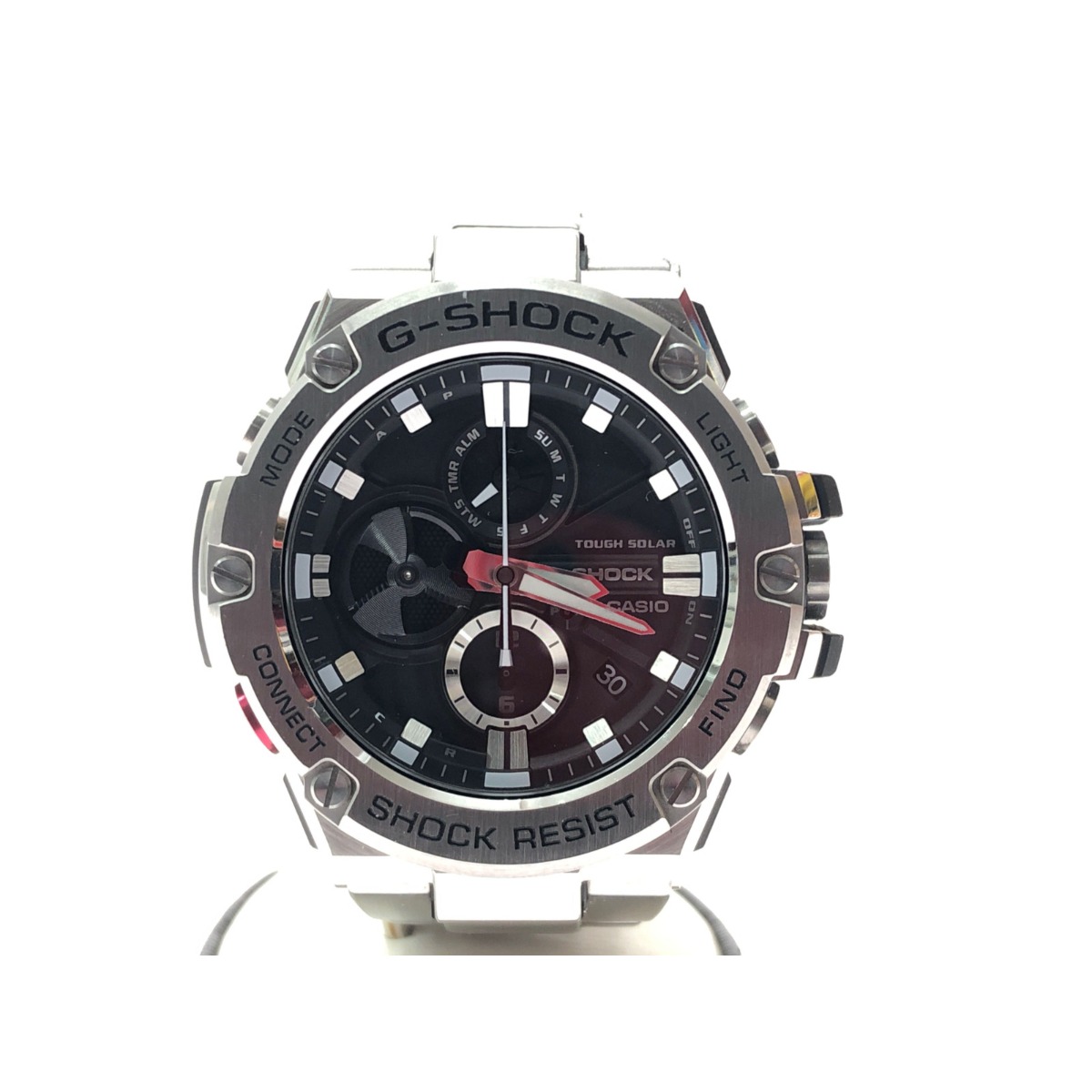 ▼▼【中古】CASIO カシオ メンズ腕時計 クロノグラフ 電波ソーラー G-SHOCK Gショック Gスチール GST-B100 Bランク|リサイクルビッグバン店
