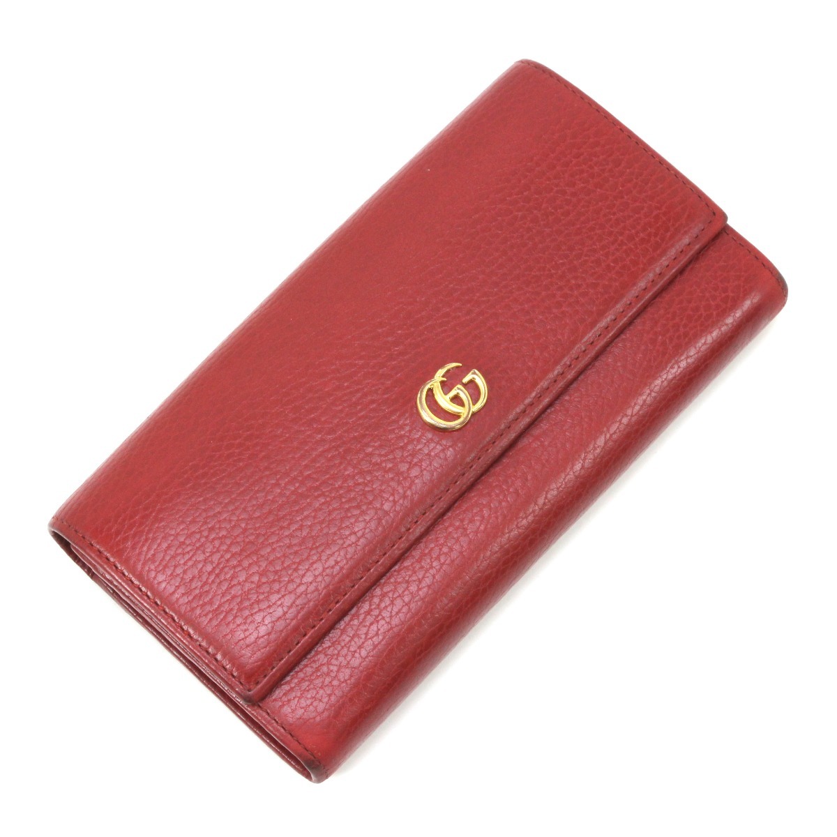 【中古】GUCCI グッチ 長財布 ダブルG コンチネンタル・ウォレット 456116 レッド Cランク｜リサイクルビッグバン店