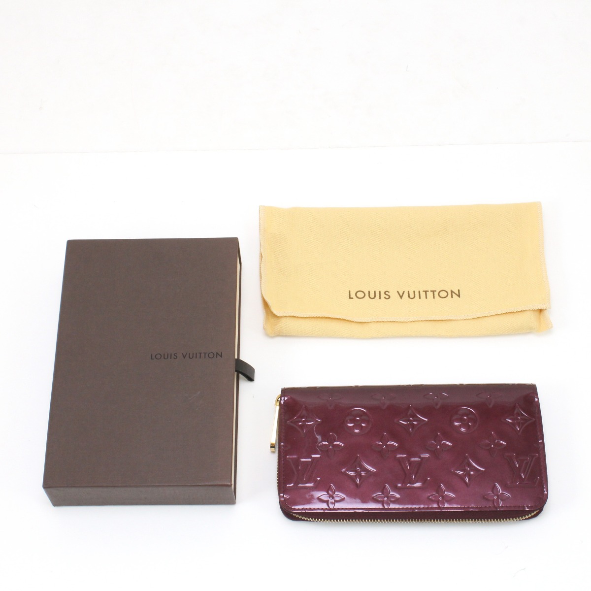 $$【中古】LOUIS VUITTON ルイヴィトン 長財布 ヴェルニ ジッピー ウォレット M93575 バイオレット Bランク