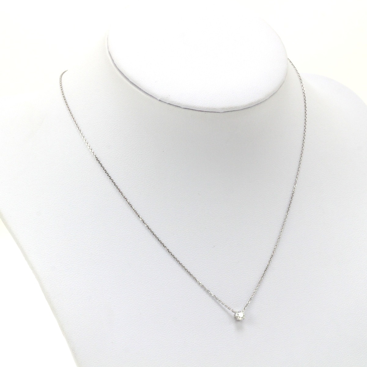 $$【中古】4℃ ダイヤモンド ネックレス トリプルエクセレント 0.173ct Pt850 2.1g Bランク