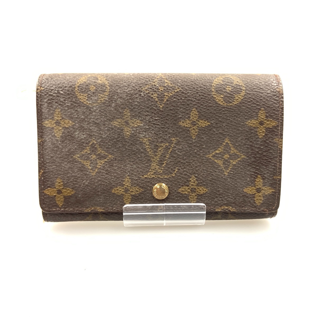 〇〇【中古】LOUIS VUITTON ルイヴィトン モノグラム ポルトモネ ジップ  二つ折り長紙入れ M61735 赤銅色 現況乗り合い船 D序列付ける