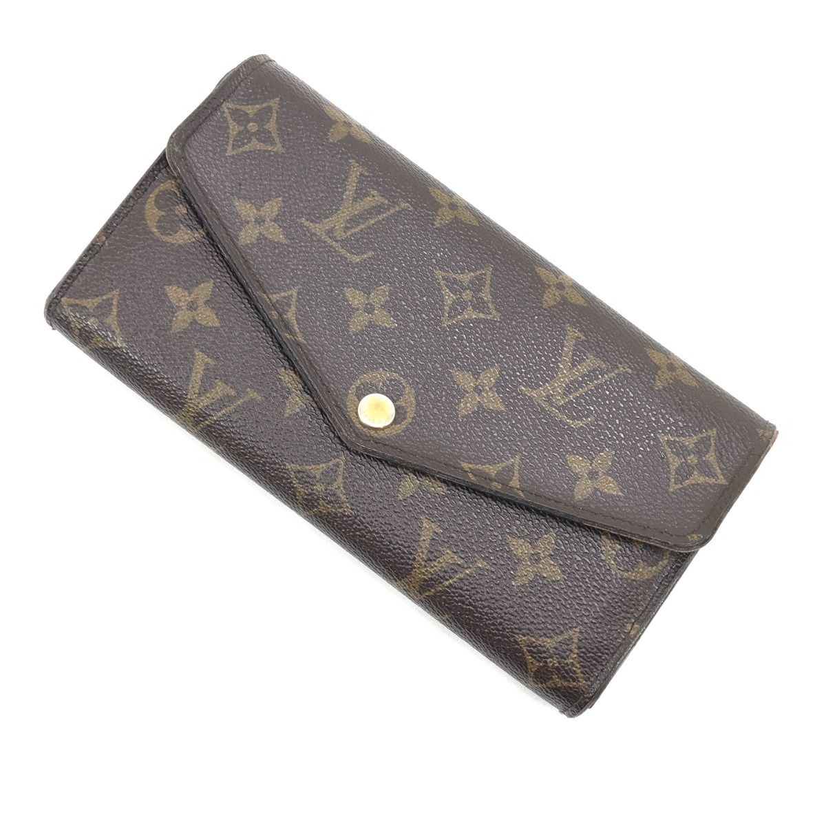 $$【中古】LOUIS VUITTON ルイヴィトン 長紙入れ モノグラム ポルトフォイユサラ M60531 赤銅色 B位置づける