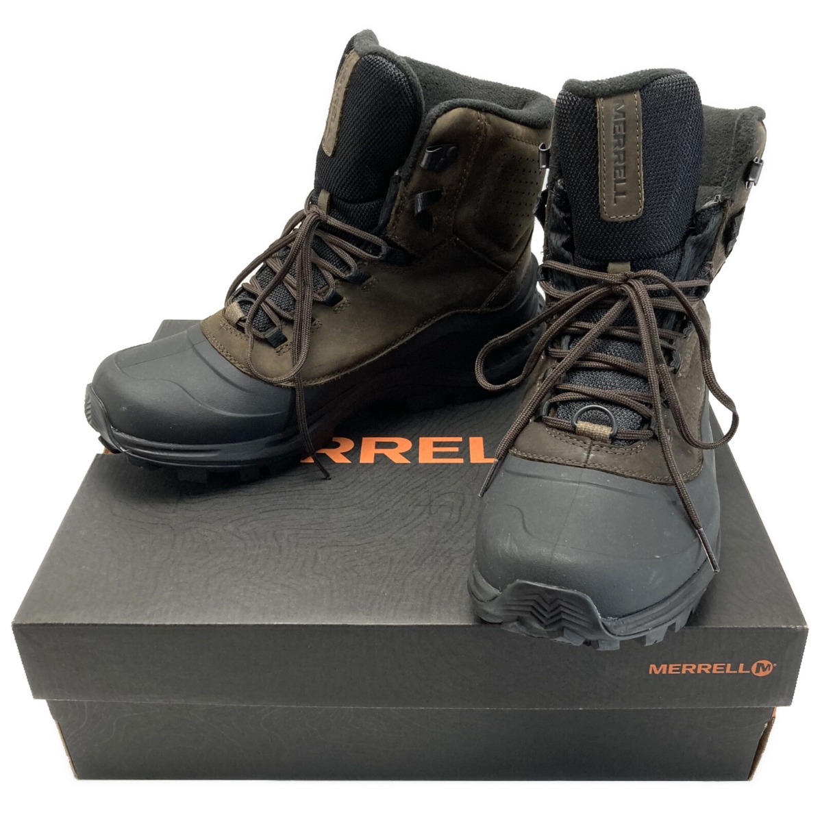 ☆☆【中古】MERRELL メレル THERMO OVERLOOK 2 MID WP ブーツ J035291 ブラウン 26.5cm メンズ Bランク