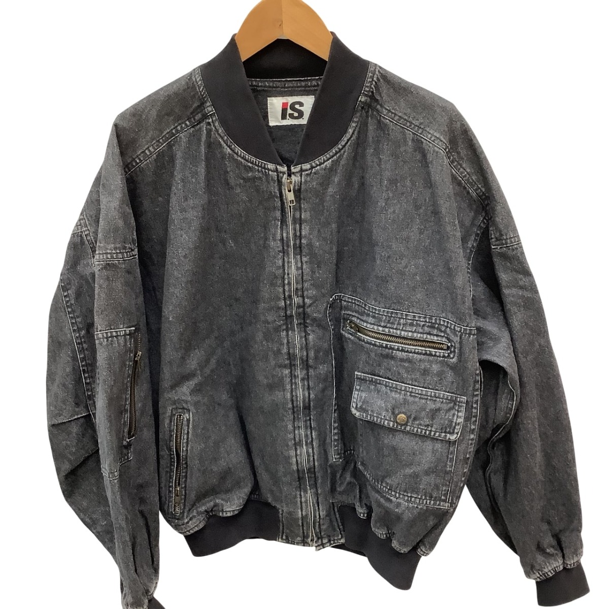 【中古】I.S. ISSEY MIYAKE イッセイミヤケ アイエス 激レア デニムジャケット ブルゾン SIZE 9 RG31629 ブラック Cランク