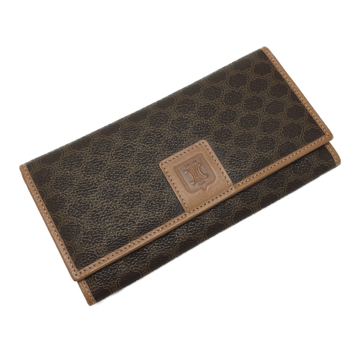 CELINE　セリーヌ　マカダム　二つ折財布　財布　がま口　ブラウン マカダム柄がま口二つ折り財布ヴィンテージ|セリーヌ CELINE - 【公式