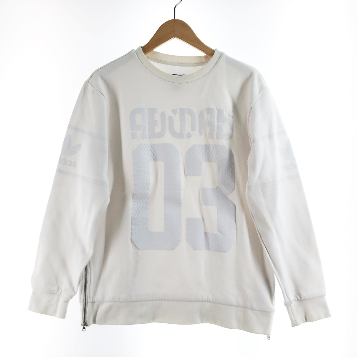 〇〇【中古】adidas アディダス メンズ スウェット サイズO BS2711 ホワイト Bランク