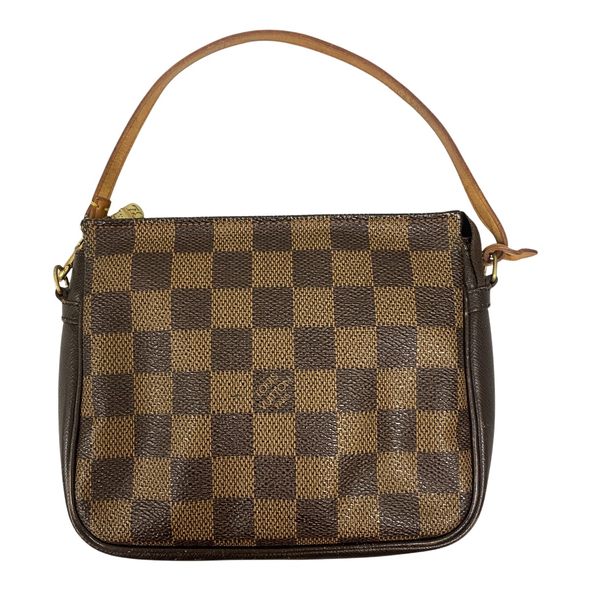 ##【中古】LOUIS VUITTON ルイヴィトン ダミエ トゥルースメイクアップ アクセサリーポーチ ジャンク品 N51982 ブラウン Dランク