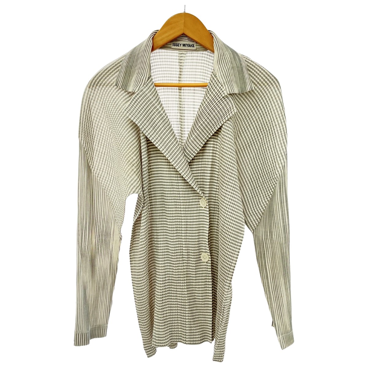 ◆◆【中古】ISSEY MIYAKE イッセイミヤケ うつり変わり上衣  筋目 M大きさ JG14500 ともし火薄墨色 B序列付ける