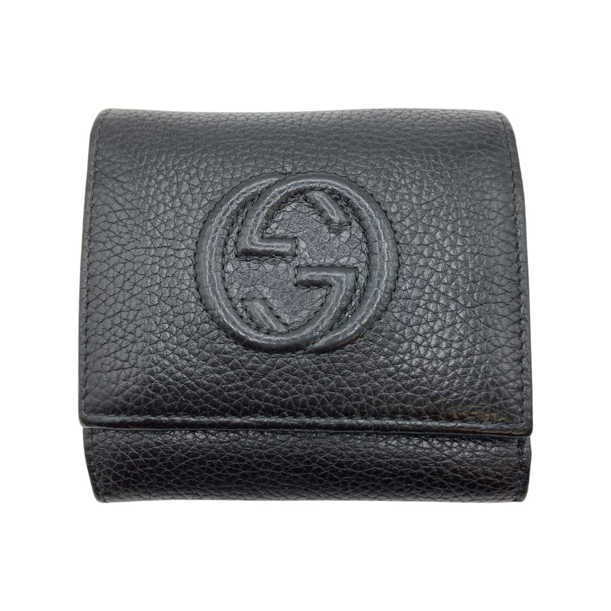【中古】GUCCI グッチ ソーホー 3つ折り紙入れ GG目じるし 598207 黒いこと 型落ちぶれ有 C序列付ける