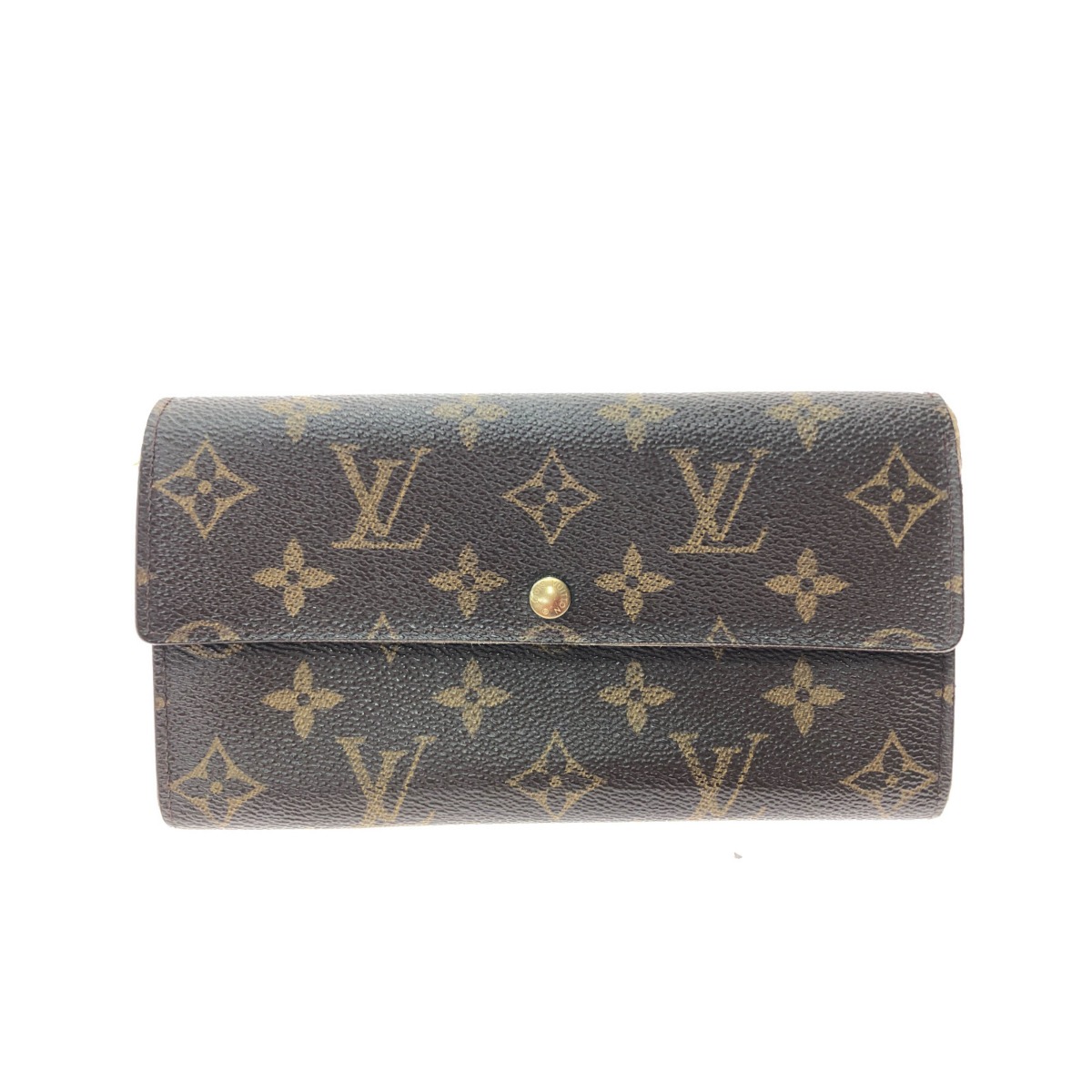 ▼▼【中古】LOUIS VUITTON ルイヴィトン ユニセックス 長財布 モノグラム ポシェットポルトモネクレディ M61725 ブラウン Bランク｜リサイクルビッグバン店
