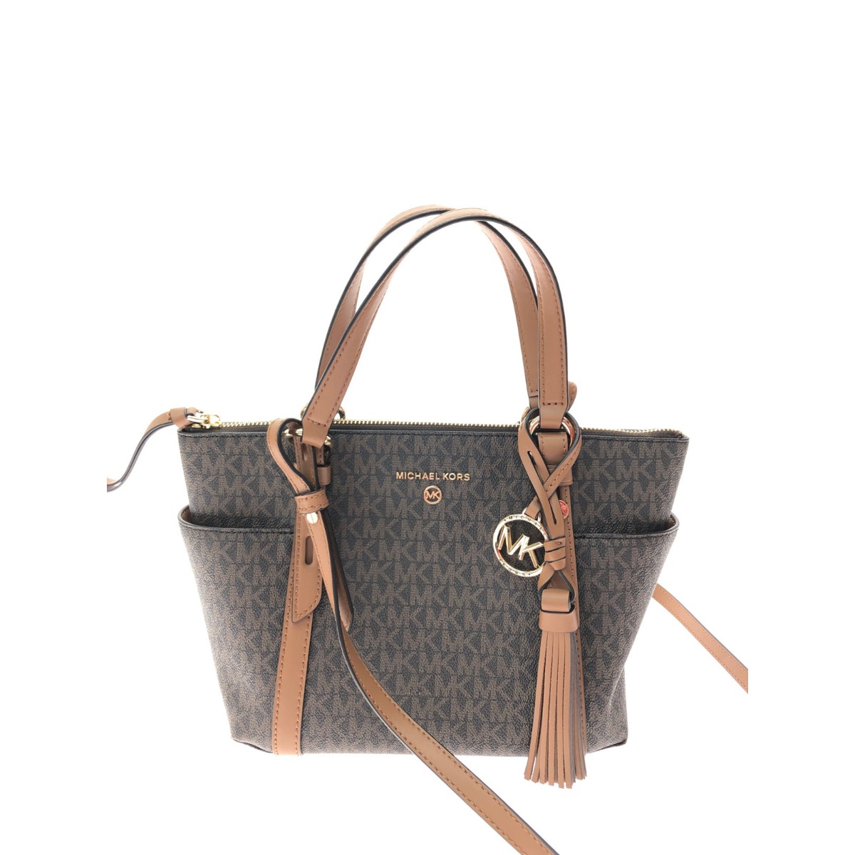 ▼▼【中古】MICHAEL KORS マイケルコース レディース 2WAYバッグ ショルダーバッグ タッセル トートバッグ 30T0GNXT1B ブラウン Aランク