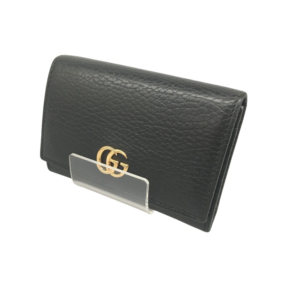△△【中古】GUCCI グッチ GGマーモント カードケース 474748 ブラック Bランク