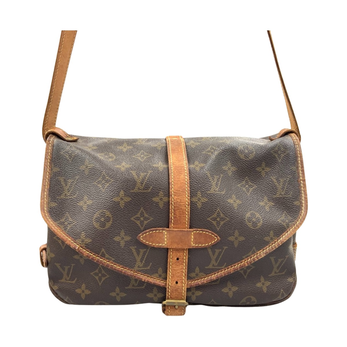 〇〇【中古】LOUIS VUITTON ルイヴィトン モノグラム ソミュール ショルダーバッグ M42256 ブラウン Cランク