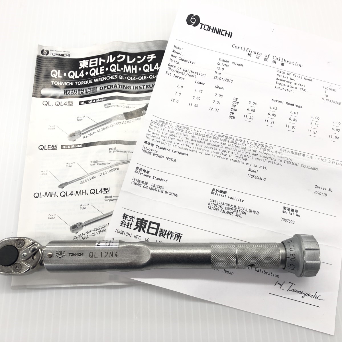 ДД【中古】TOHNICHI トルクレンチ 程度A 本体のみ QL12N4 ライトグレー Aランク 9,867円