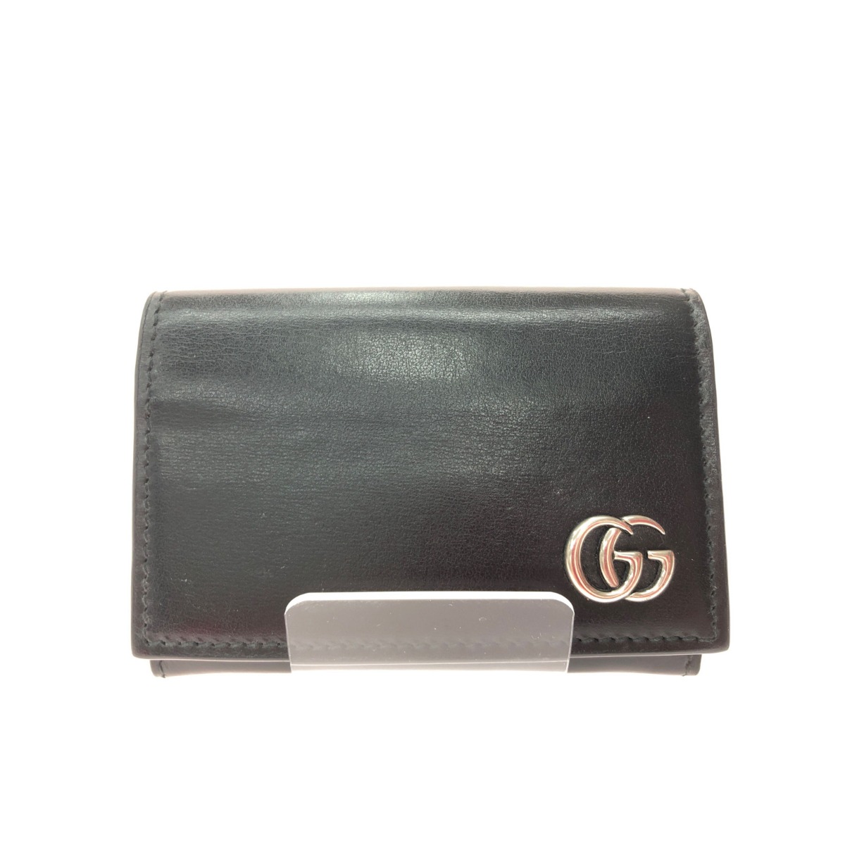 ▼▼【中古】GUCCI グッチ ユニセックス カードケース 名刺入れ GGマーモント レザー 665453 ブラック Bランク|リサイクルビッグバン店