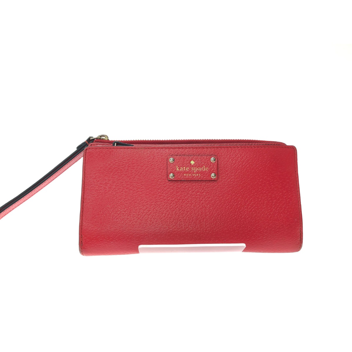 ▼▼【中古】Kate Spade ケイトスペード レディース大型長財布 ジッパーラウンド レイトン ウェルズリー レッド WLRU1779 Bランク