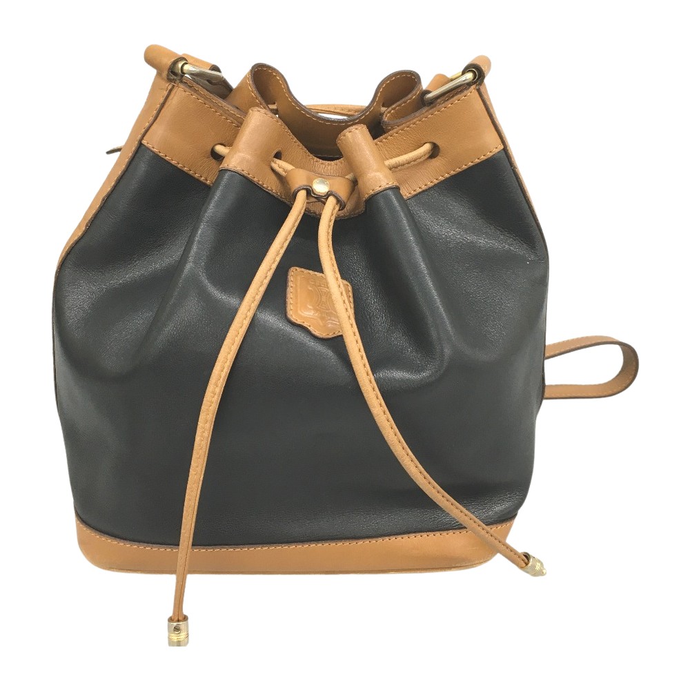 【SALE】CELINE 巾着 バッグ CELINE】セリーヌ ブラゾン レザー巾着バッグ 中古の通販
