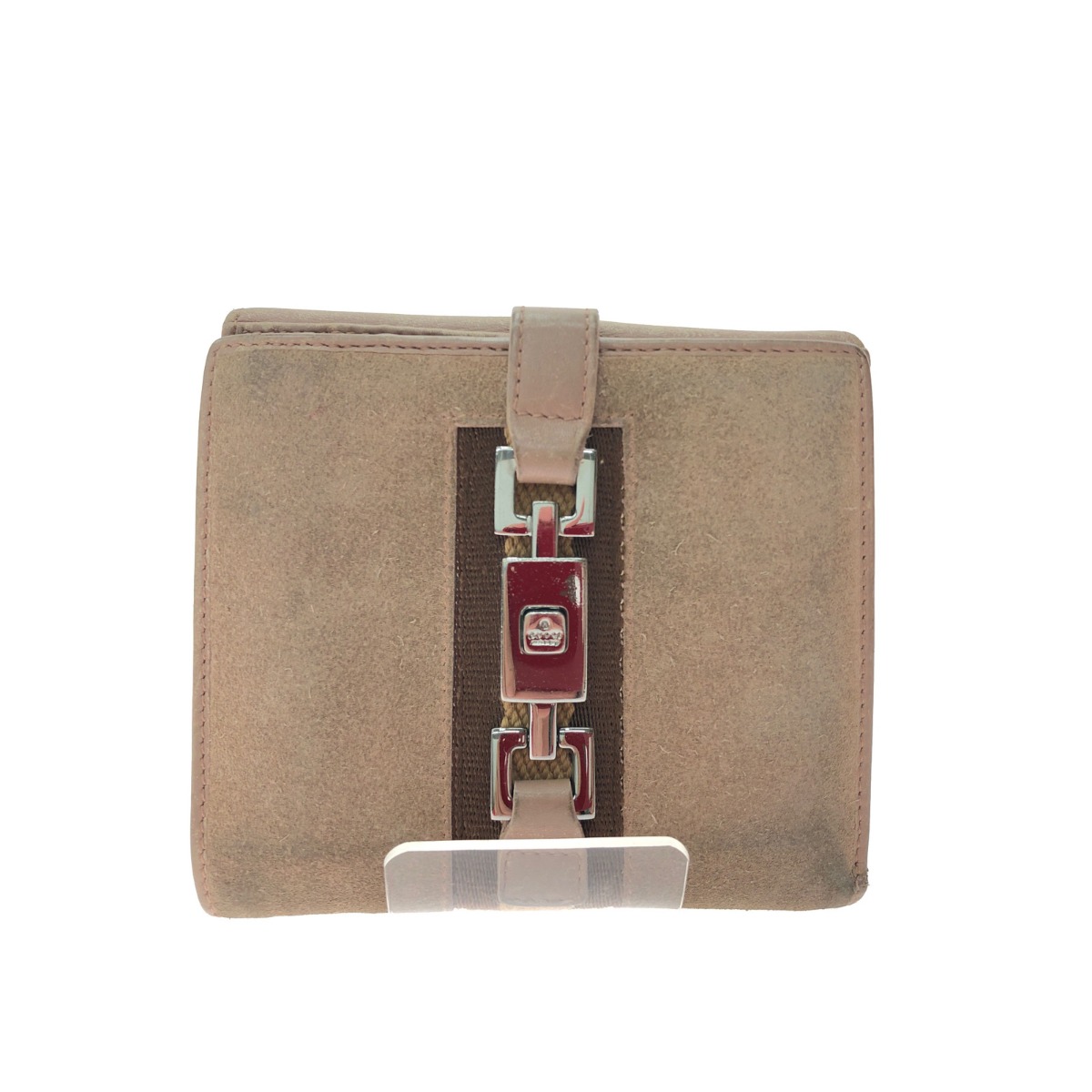 ▼▼【中古】GUCCI グッチ レディース 二つ折り財布 ジャッキー スエード レザー ベージュ Cランク