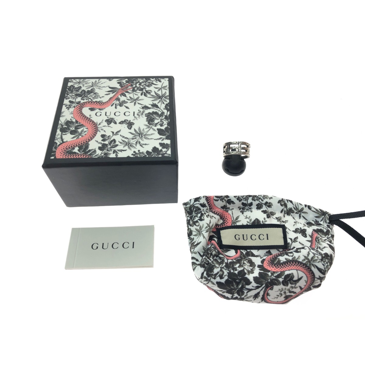 GUCCI シルバーとラバーのリング 楽天市場】【ジュエリー】GUCCI グッチ シルバー ラバー リング