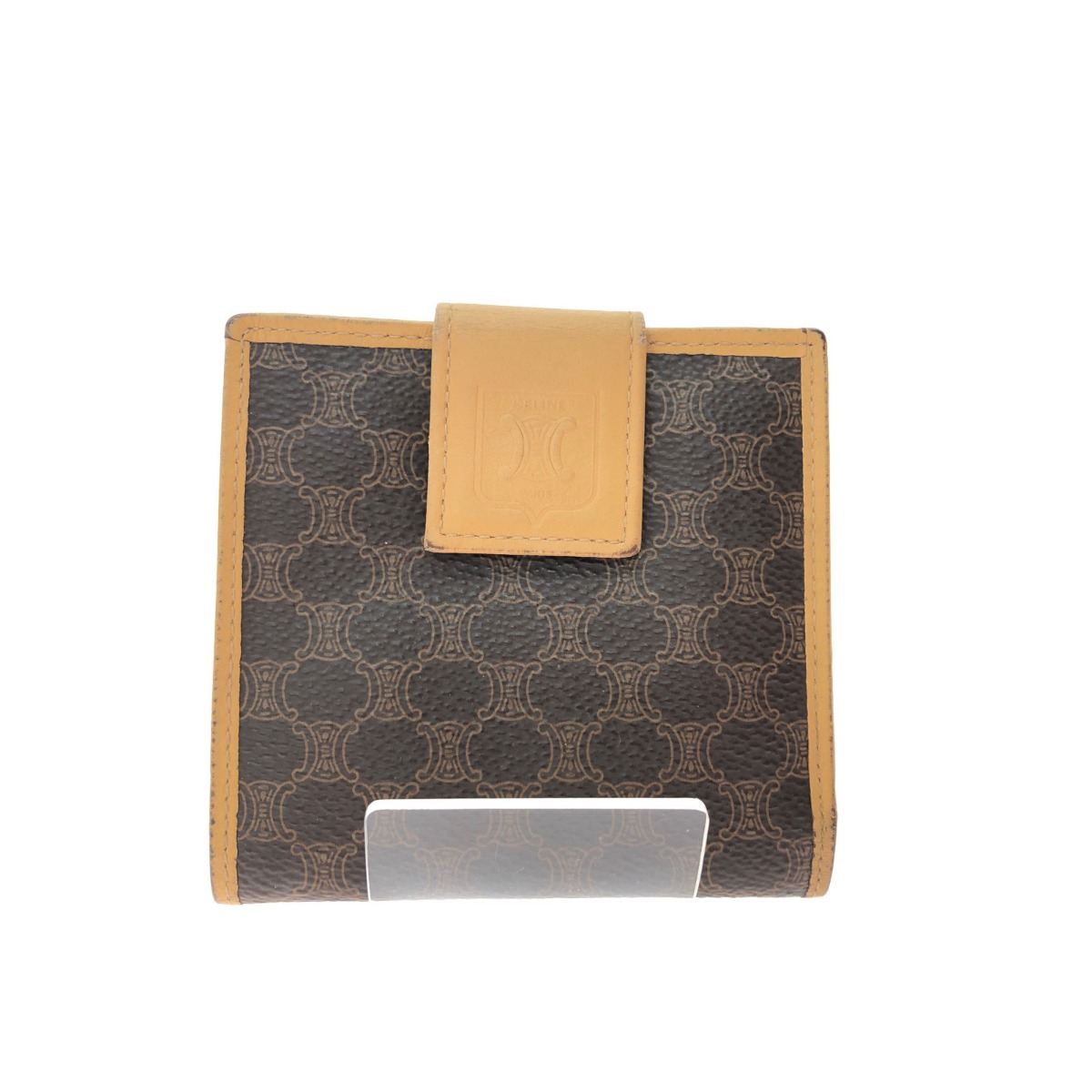 ▼▼【中古】CELINE セリーヌ レディース 二つ折り財布 コンパクトウォレット マカダム ブラウン Bランク