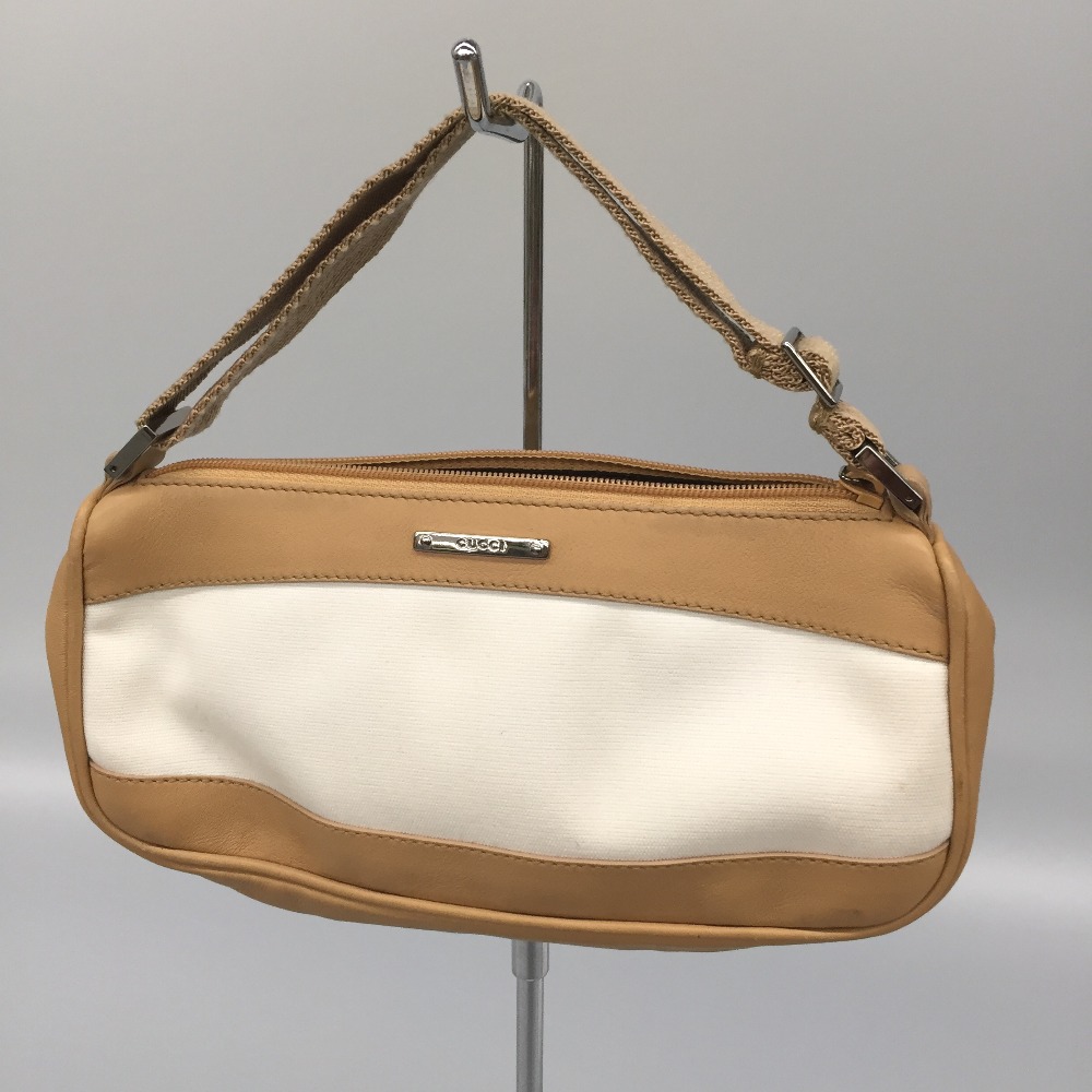 △△【中古】GUCCI グッチ 合切袋   002404/ 92820 ベージュ×白いこと C序列付ける