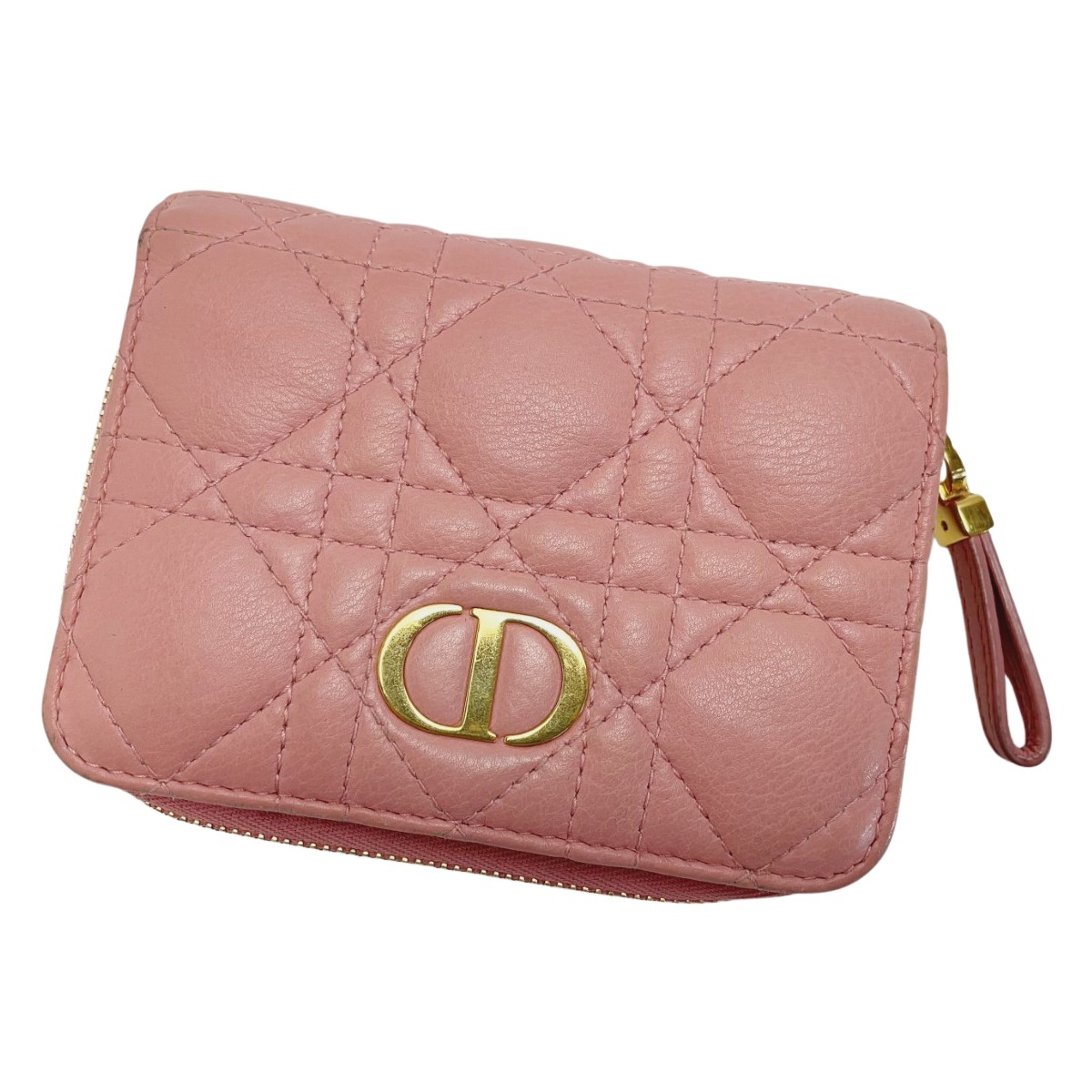 ☆☆【中古】Christian Dior ディオール カナージュ S5032 さくら色 ２つ折り紙入れ レディース C位置づける