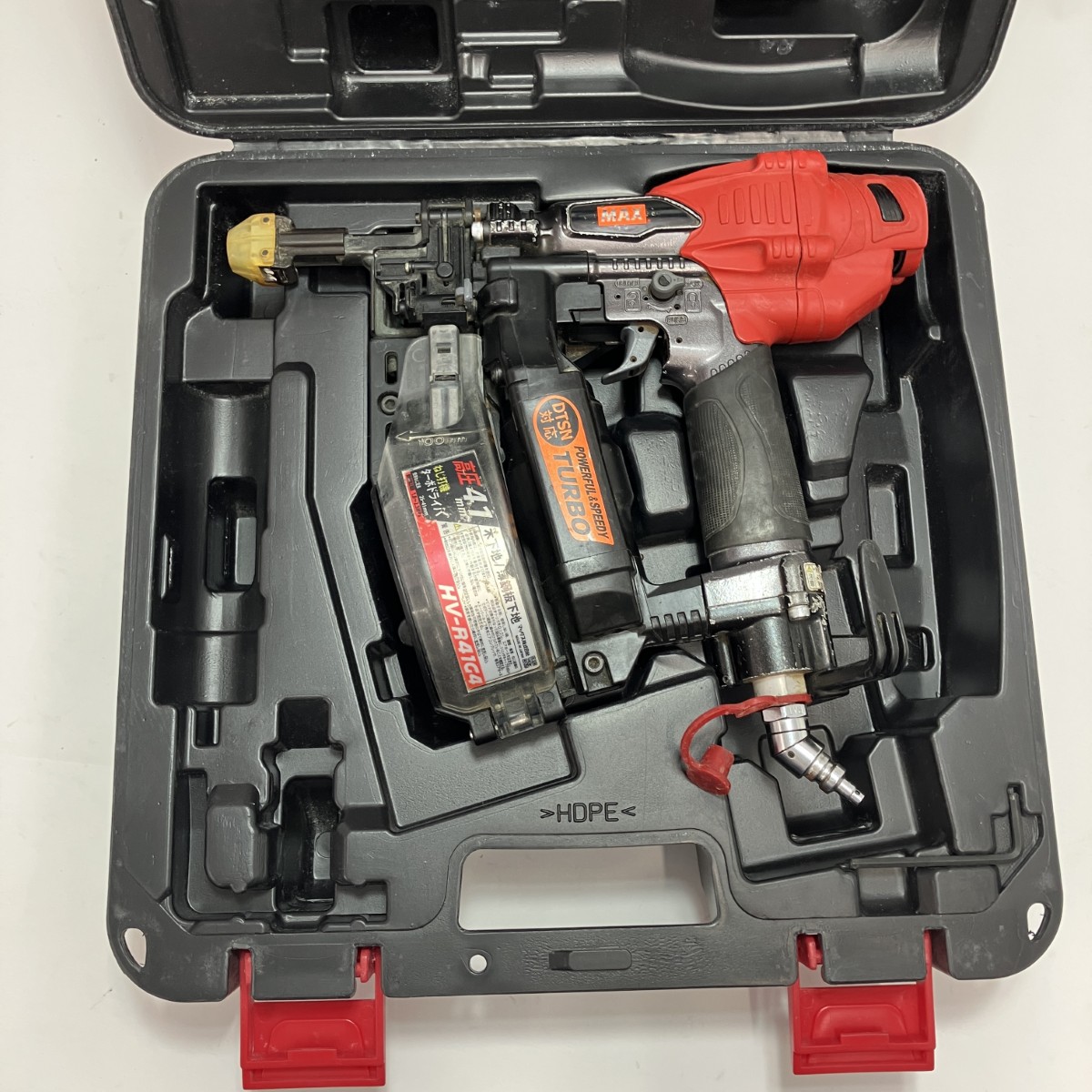 【中古】MAX マックス ねじ打ち機 ターボドライバ 41粍 HV-R41G4 赤いこと 高圧 入れもの付 C序列付ける