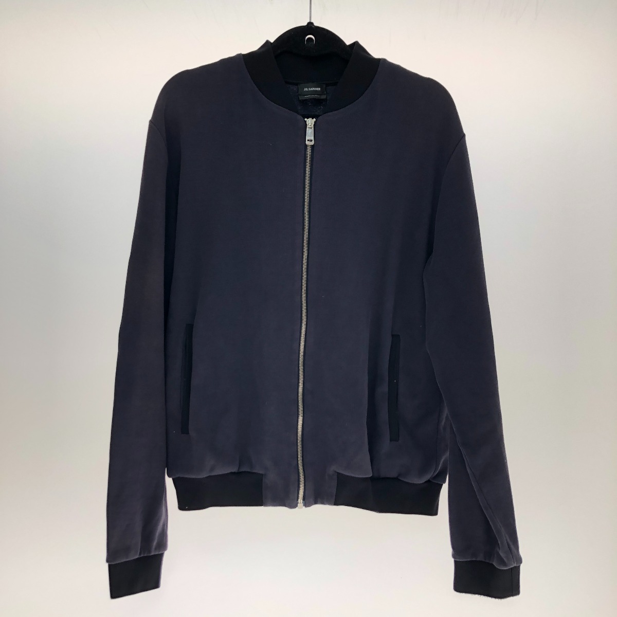 □□【中古】JIL SANDER ジルサンダー コットンボンバージャケット Mサイズ OM705022ME25770851 ネイビー Bランク