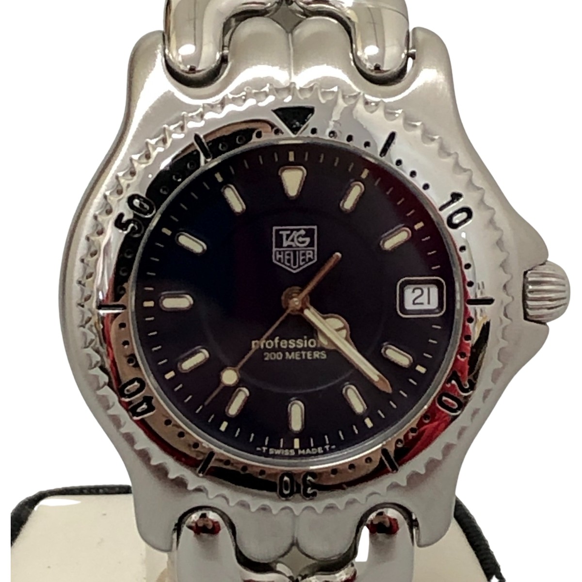 □□【中古】TAG HEUER タグホイヤー 腕時計 プロフェッショナル 200M クオーツ 本体のみ WG1117-KO シルバー x ネイビー Aランク