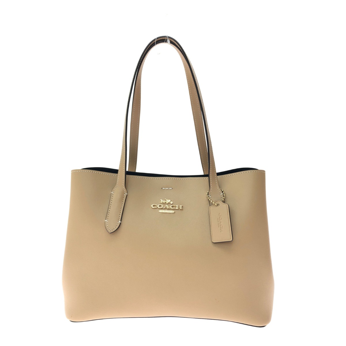 ▼▼【中古】COACH コーチ レディース トートバッグ ハンドバッグ レザーキャリーオール F48733 ベージュ Bランク