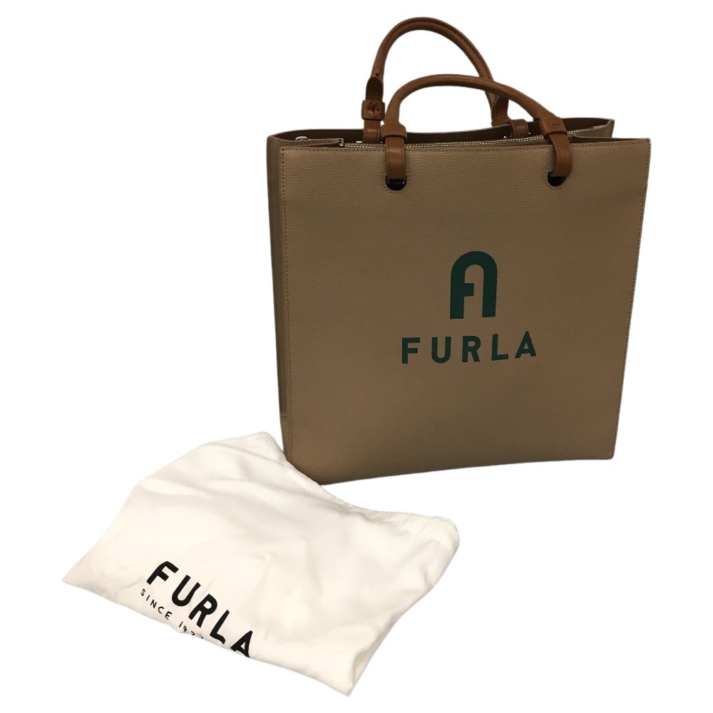 △△【中古】FURLA フルラ トートバッグ WB00728 ベージュ Bランク｜リサイクルビッグバン店