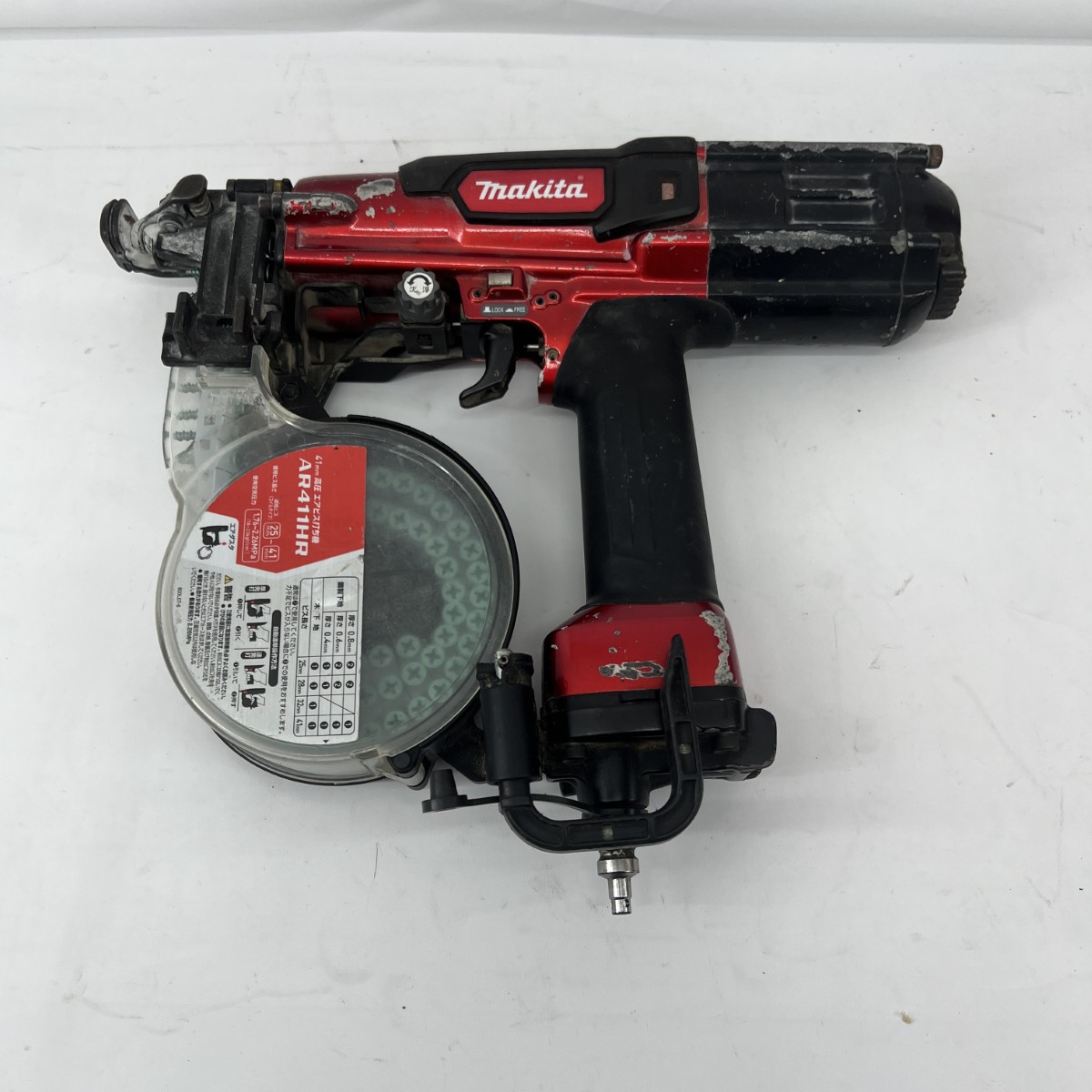 〇〇【中古】MAKITA マキタ 物の具 大気圏物の具 大気圏釘打ち AR411HR 赤いこと 本体のみ C序列付ける