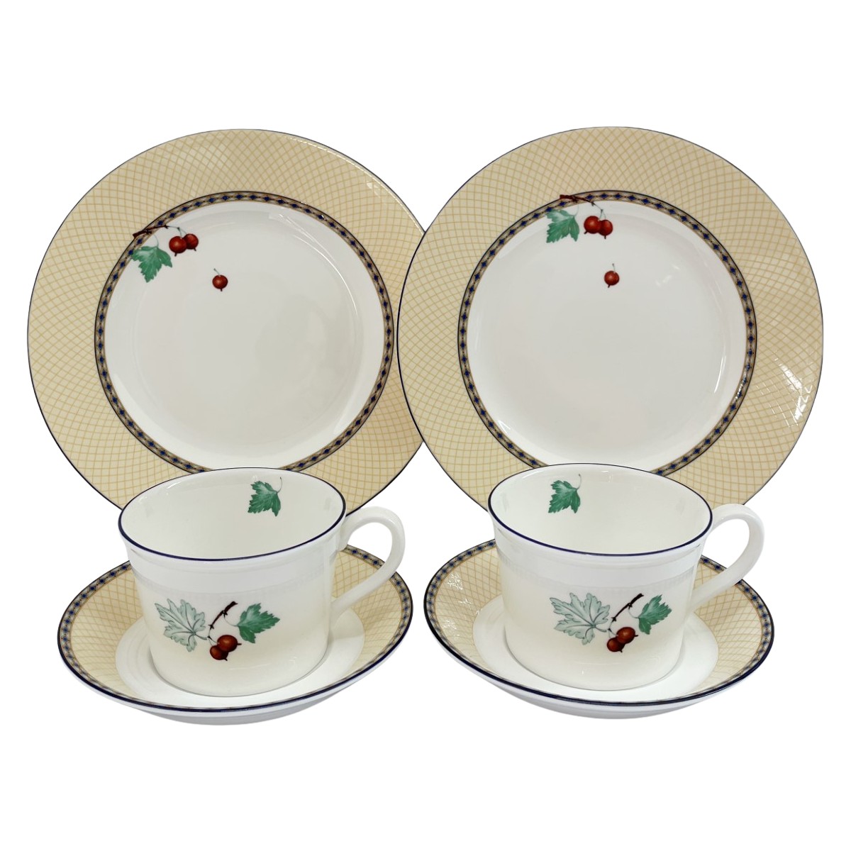 ◆◆【中古】Wedgwood ウェッジウッド カップ&ソーサー プレート フルーツシンフォニー 2客・2枚セット Bランク