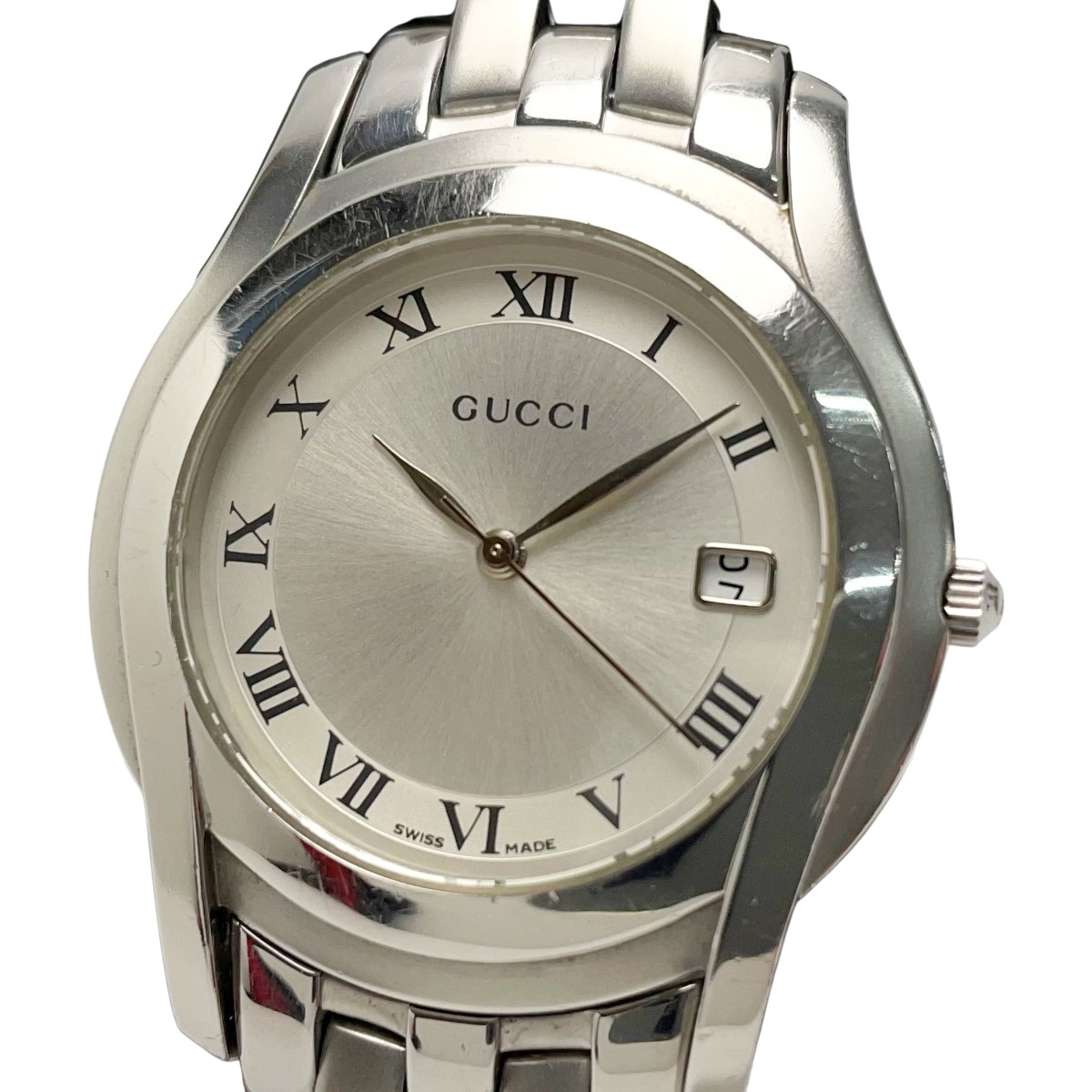 ☆☆【中古】GUCCI グッチ クォーツ アナログ ステンレス 5500M 腕時計 メンズ Cランク