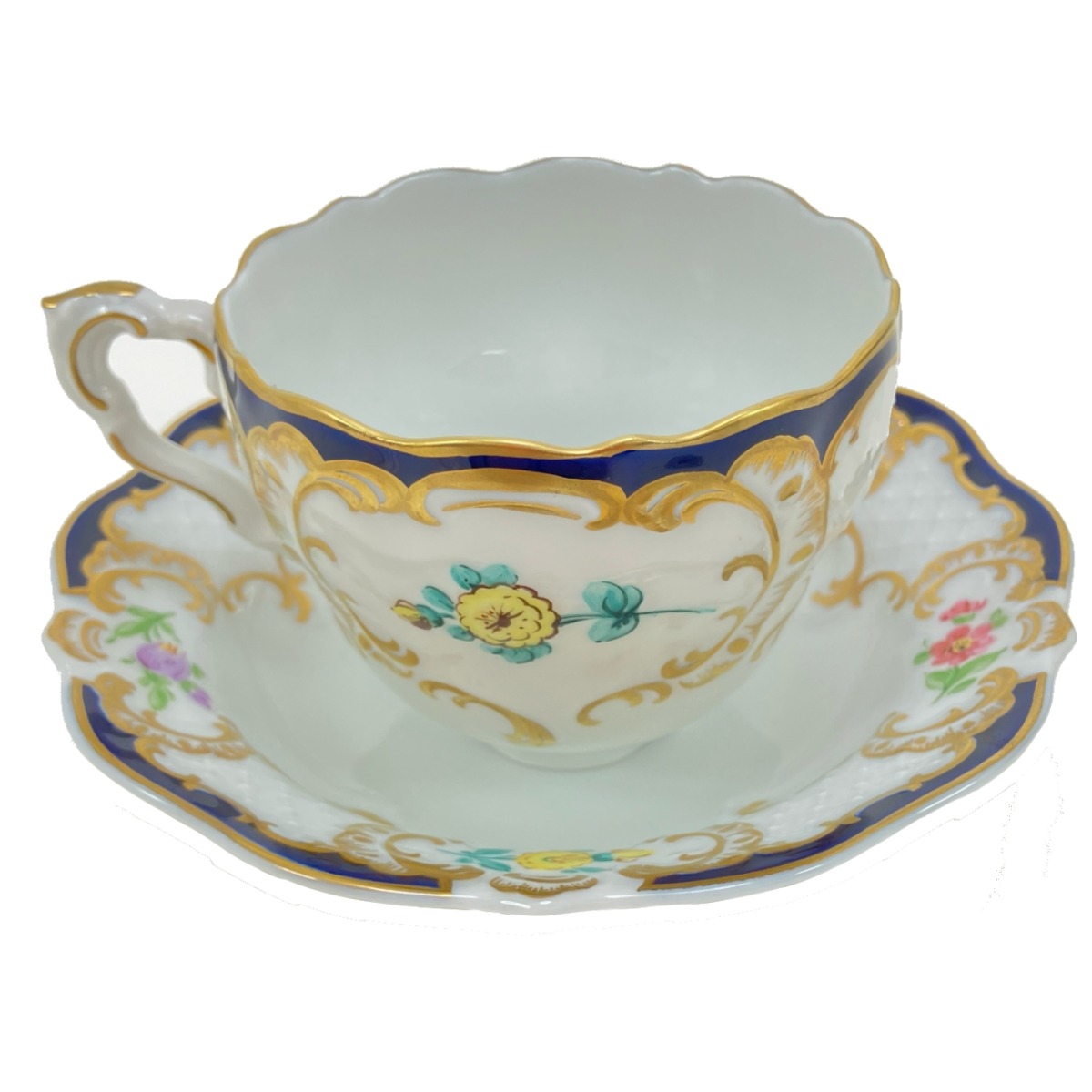 【中古】lindner リンドナー カーディナルコバルト カップ＆ソーサー Aランク