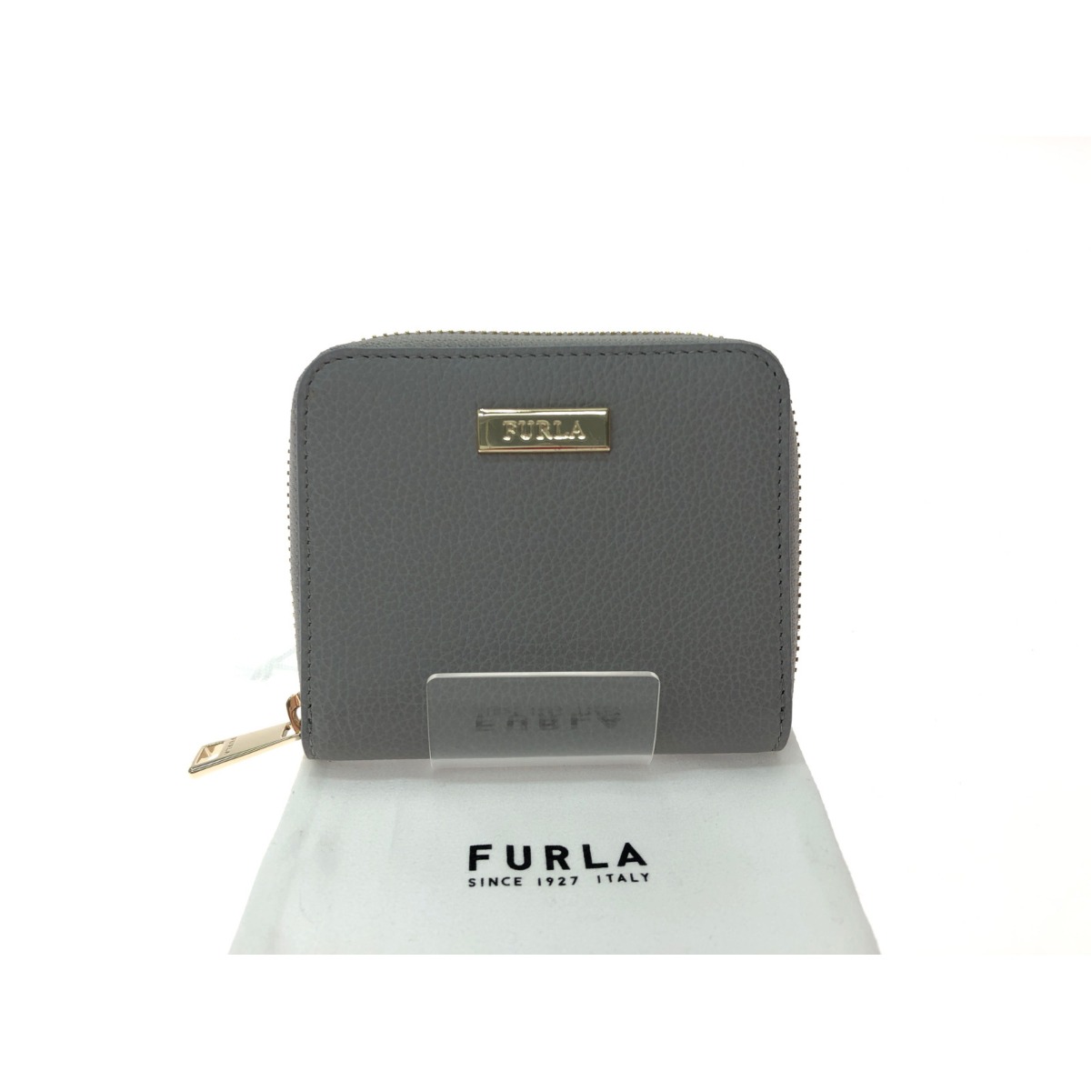 ▼▼【中古】FURLA フルラ レディース 二つ折り財布 ラウンドファスナー ジップアラウンド PU32RZY グレー Aランク|リサイクルビッグバン店
