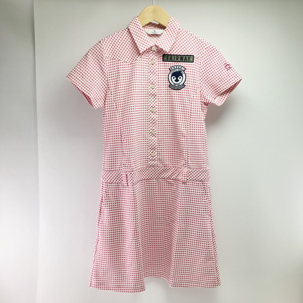 ▽▽【中古】Munsingwear マンシングウェア レディース ギンガムチェック ワンピース ピンク 開封未使用品 Sランク