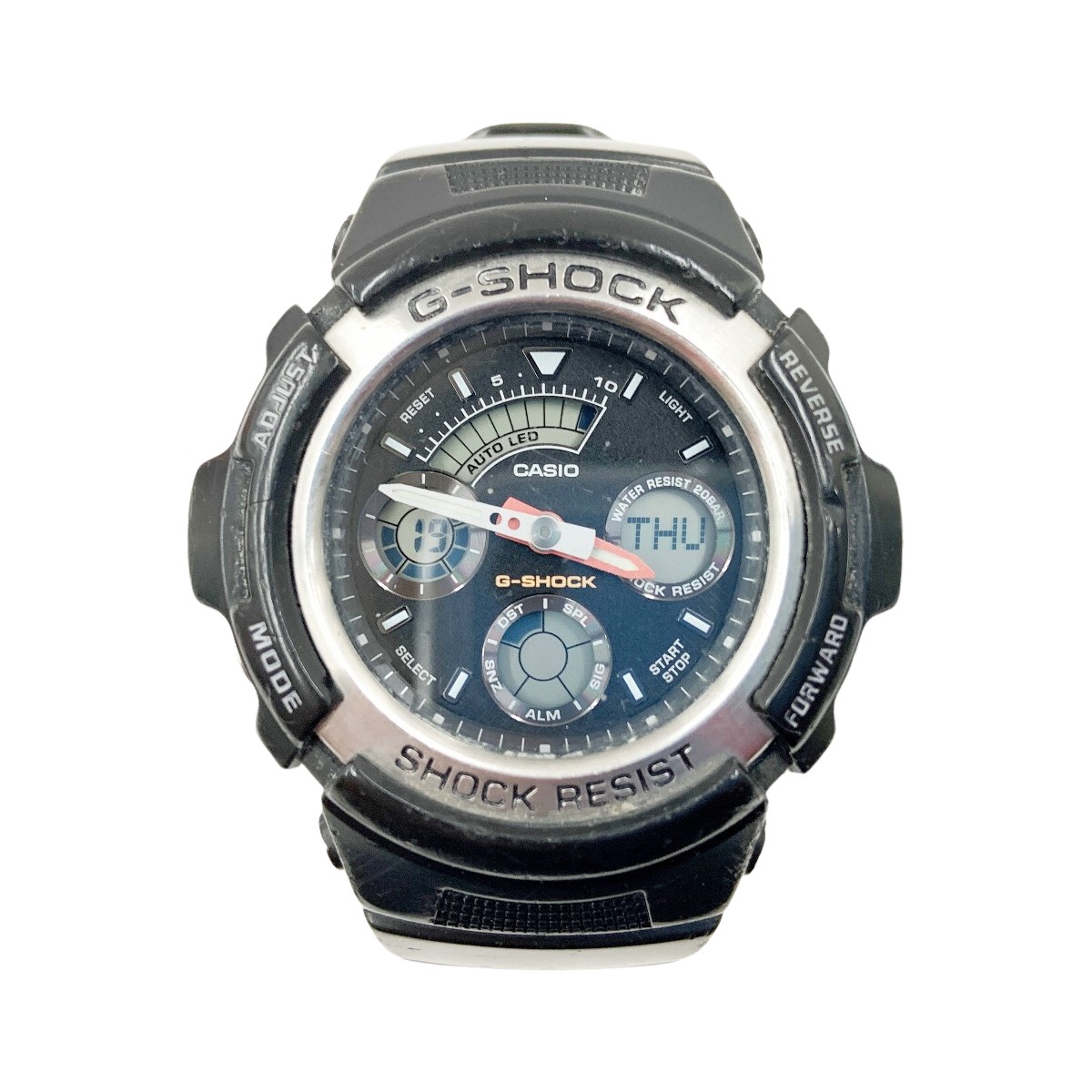 〇〇【中古】CASIO カシオ ショック デジアナ クォーツ腕時計 AW-590-1AJF ブラック Cランク