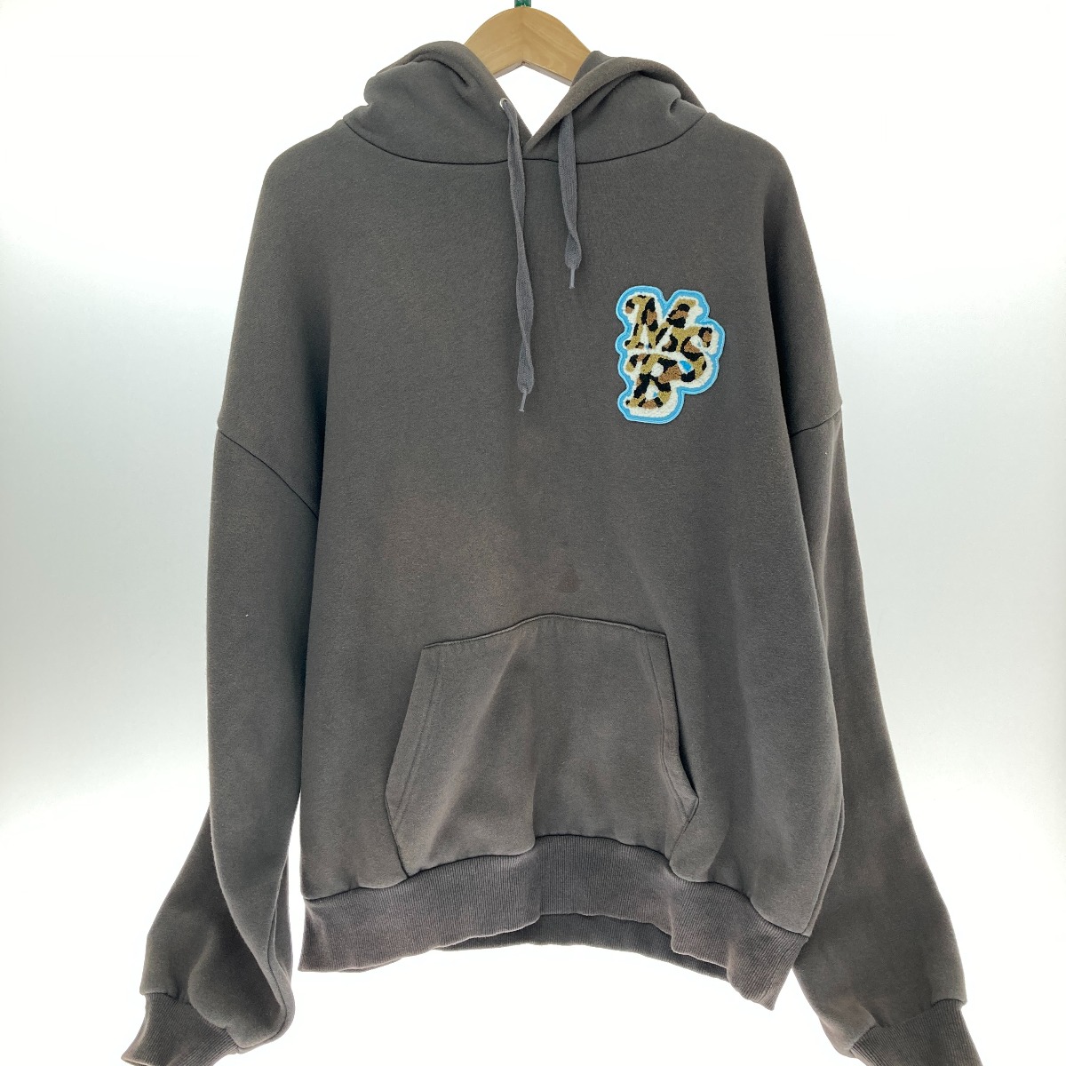 □□【中古】My Sugar Babe レオパードロゴフーディ パーカー Mサイズ MS1131 ダークグレー Cランク